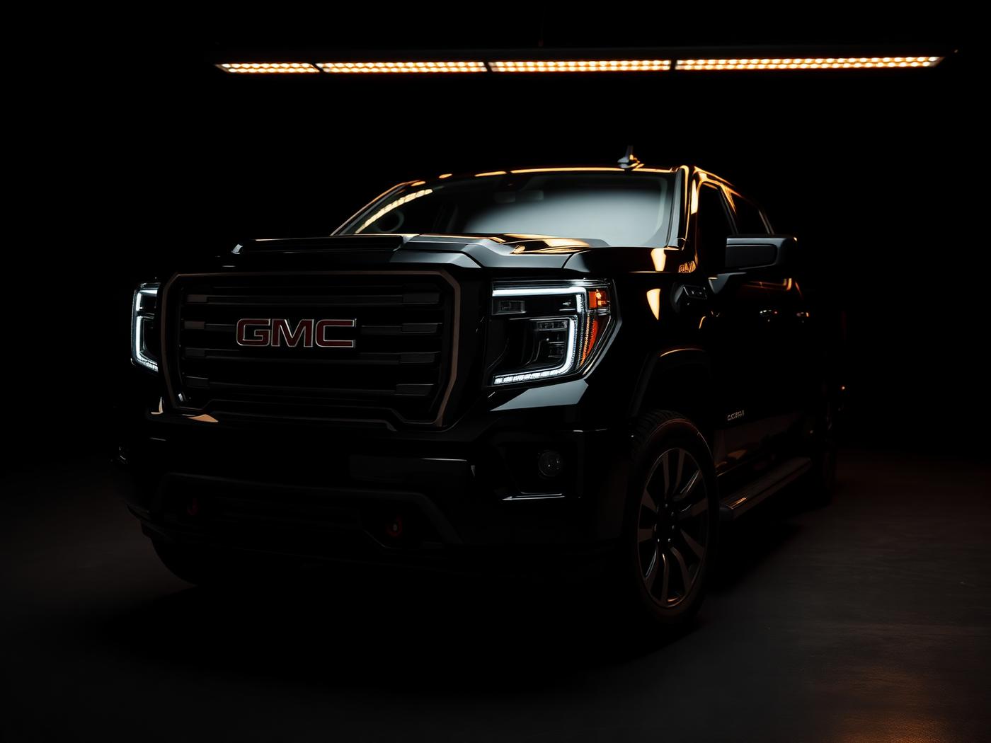 Black GMC Sierra pickup after a full interior detail with carpet extraction and wheel and tire treatment